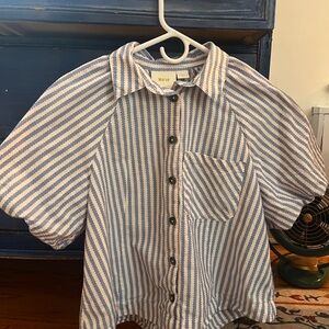 Maeve Red and Blue Striped Shirt